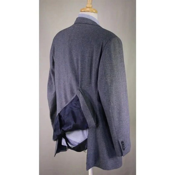 Battaglia Light Blue Donegal Tweed Wool 3-Btn Sportcoat Blazer 46R - Picture 7 of 9